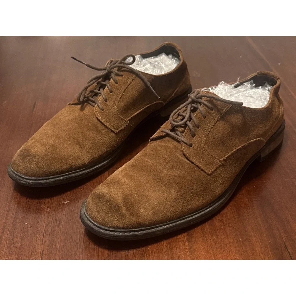 ZARA Man Brown Suede Derby Shoes EU 43 US 10 Made in Portugal Dress Casual‎